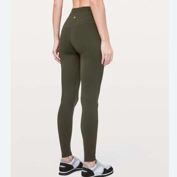 Lululemon olive green align pants High-Waisted Olive Leggings 4 full length - Picture 1 of 6